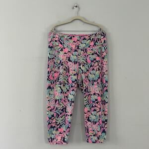 Lilly Pulitzer Luxletic Weekender High Rise Navy Seen and Heard Crop Leggings